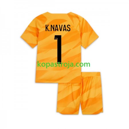 Billiga Fotbollströjor Paris Saint-Germain K.NAVAS 1 Målvakt Barn Borta tröja 2023/24 Kortärmad